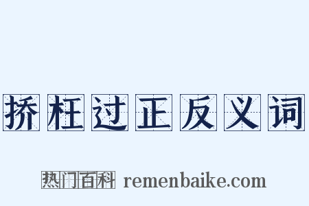 挢枉过正反义词是什么意思的图片